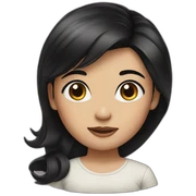 A girl with black hair sticker
