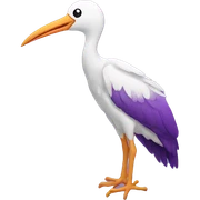 Purple stork sticker