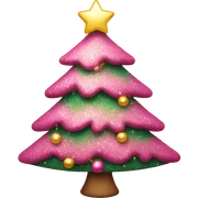 Pink sparkly Christmas tree sticker
