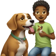Dog with a child sticker