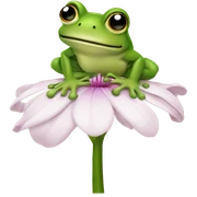 Frog on a flower sticker
