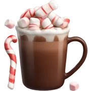 Hot chocolate with to peppermint and marshmallows sticker