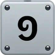 Grey square shaped character with a means it's numberblocks nine sticker