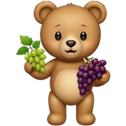 teddy bear with grapes sticker