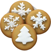 Christmas cookies with white simple frosting on a plate  sticker
