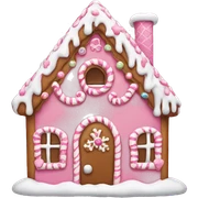 Pink gingerbread house sticker