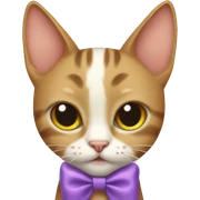 cat with bow  sticker