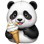 Panda eating ice cream sticker