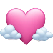 Pink heart with clouds  sticker