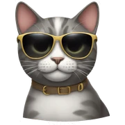 Cat with sunglasses sticker