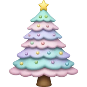 Pastel Christmas tree sticker