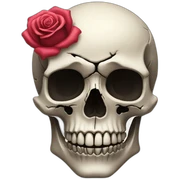 Rose skull sticker