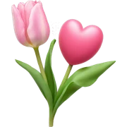 Light pink heart and tulip sticker