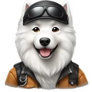 Biker Samoyed  sticker