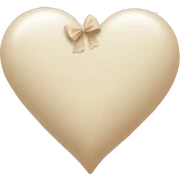 white heart with beige bow sticker