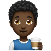 Black boy holding a cup sticker
