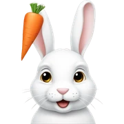 White rabbit with carrot sticker