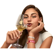 girl enjoying a drink sticker