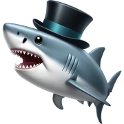 Shark with a top hat sticker