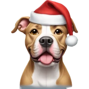 Pit bull wearing Santa hat sticker