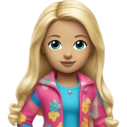 Blonde American girl doll  sticker