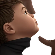 realistic male profile portrait sticker