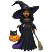 witch with cat sticker