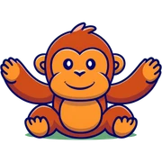 happy orangutan in jungle sticker