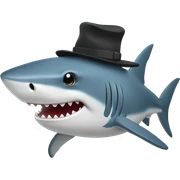 Shark with hat sticker