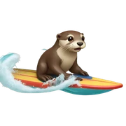 Otter surfing  sticker