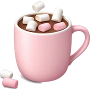 Light Pink mug of hot chocolate with marshmallows  sticker