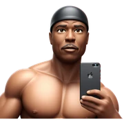 manly selfie with helmet sticker