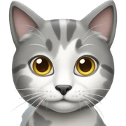 Grey and white cat sticker