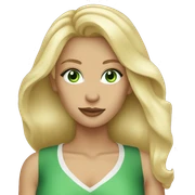 very beautiful blonde woman green eyes sticker