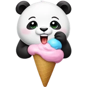 Panda eating ice cream sticker