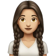 brunet girl with long hair sticker