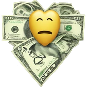 Heart with money sticker