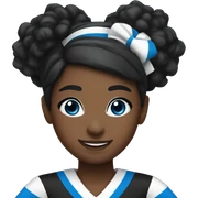 black cheerleader with blue and white uniform  sticker
