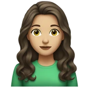 brunette with long hair and green-brown eyes sticker