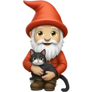 Gnome with cat sticker
