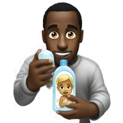 p diddy holding baby oil sticker