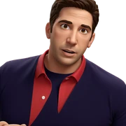 cool guy in red shirt sticker