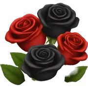 Black roses and red roses in a bouquet  sticker