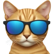 Cat with sunglasses sticker