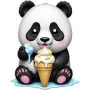 Panda eating ice cream sticker