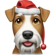 Airdale Terrier waering christmas hat sticker
