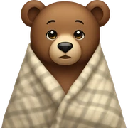 bear cozy in blanket sticker