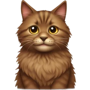 brown fluffy cat sticker