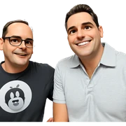 boys posing with smiles sticker