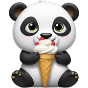 Panda eating ice cream sticker